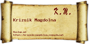 Krizsik Magdolna névjegykártya