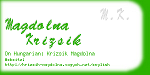 magdolna krizsik business card